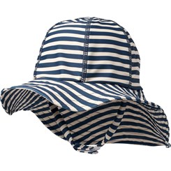 Wheat UV sun hat - Indigo stripe